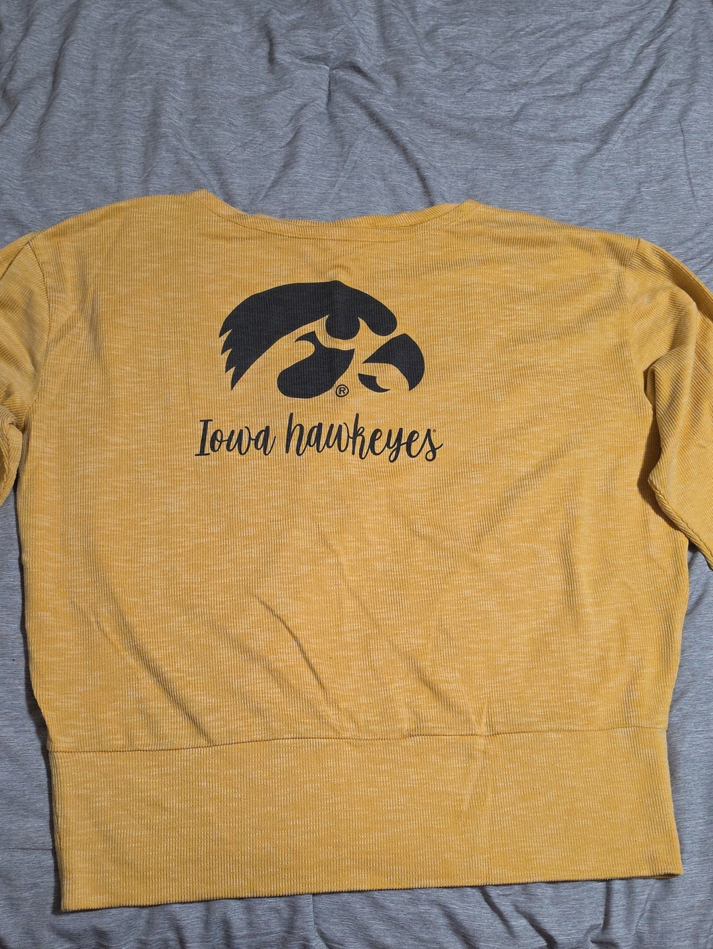 Women's Ribbed Yellow Crewneck Shirt